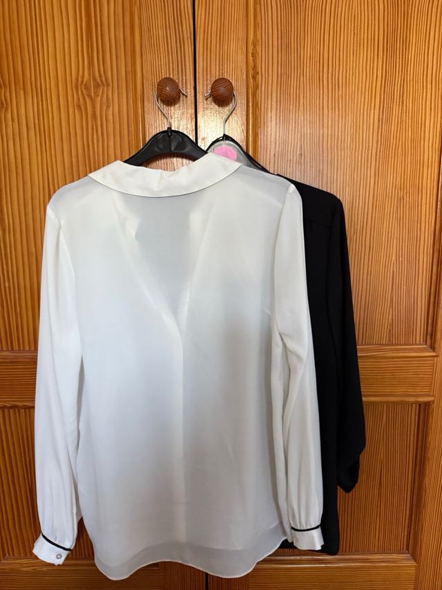 Lote 2 blusas Primark blancas y negras T.34