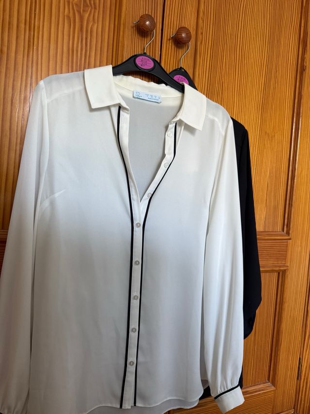 Lote 2 blusas Primark blancas y negras T.34