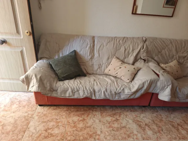 Sofá modular tela naranja, 