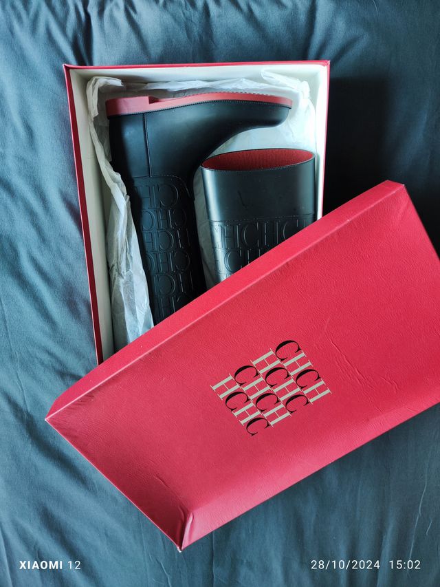 Botas de agua Carolina Herrera CH negras