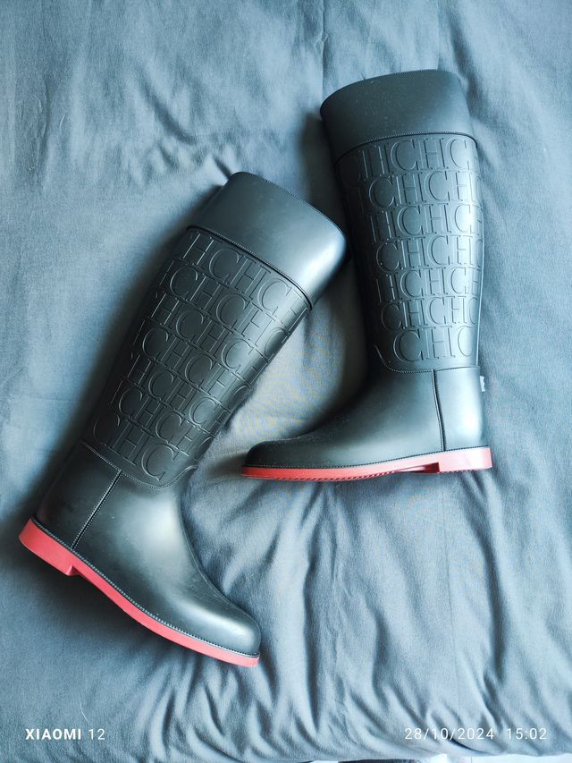 Botas de agua Carolina Herrera CH negras