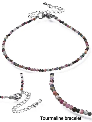 Braccialetto di Tormalina. Perline 2/2,5 mm.