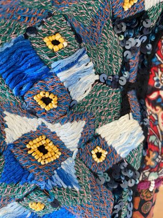 Chaqueta patchwork abalorios S