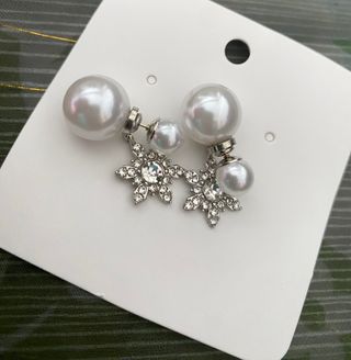 Pendientes Perla Estrella Plata