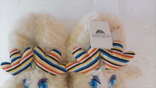 Pantofole bianche a forma di renna