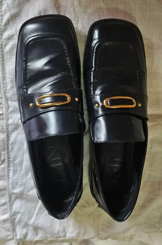 Mocasines Mango Piel Azul Noche