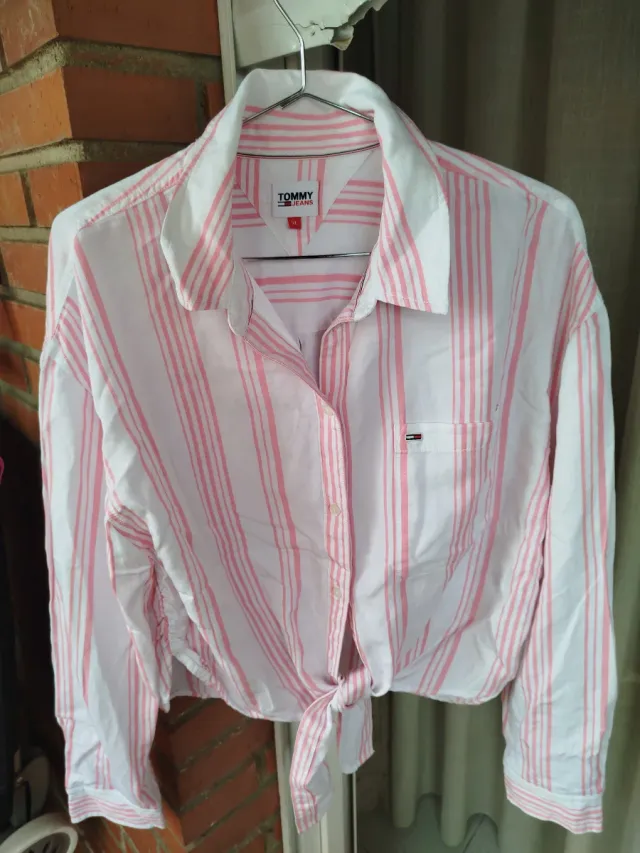 Camisa Tommy Hilfiger Talla XL Rayas Rosas