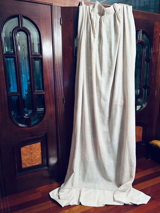 Cortina Lino Beige Alta Calidad