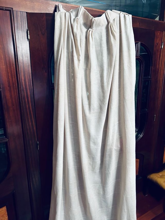 Cortina Lino Beige Alta Calidad