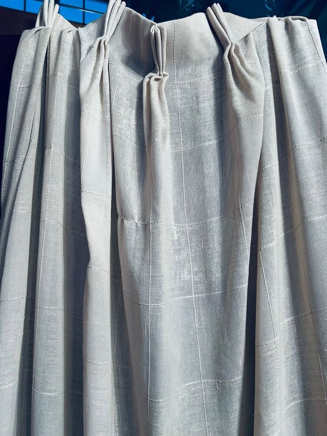 Cortina Lino Beige Alta Calidad