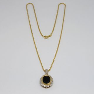 Collar Oro Vintage Rosetón Zafiro Brillantes