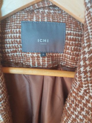 Abrigo cuadros lana marrón