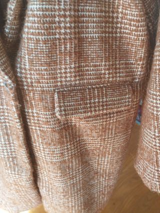 Abrigo cuadros lana marrón