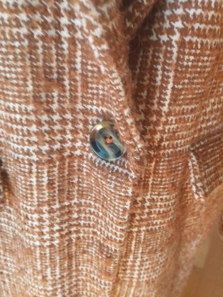 Abrigo cuadros lana marrón