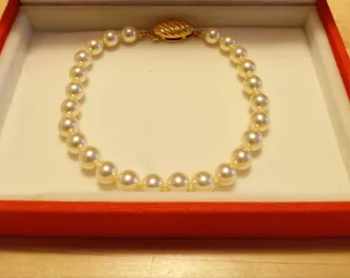 Pulsera Perlas Mallorca Auténtica Cierre dorado