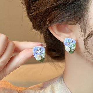 Pendientes estilo Monet jardín flores