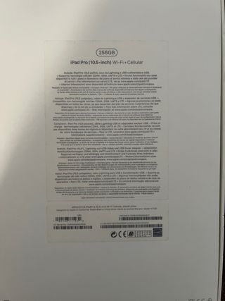 iPad Pro 10.5 256 GB Wi-Fi + 4G A1709 con caja