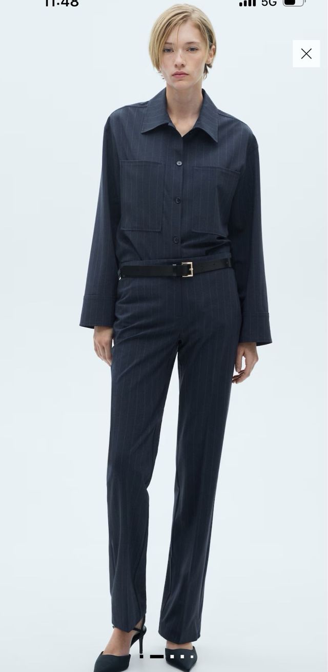 Pantalón recto raya diplomática Talla XS mango