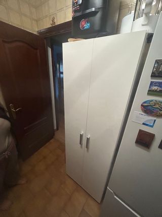 Mueble TV y Armario Auxiliar Negro/Marrón