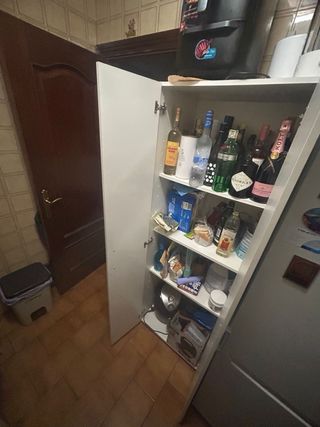 Mueble TV y Armario Auxiliar Negro/Marrón