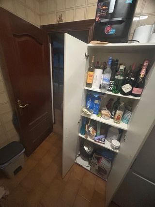 Mueble TV y Armario Auxiliar Negro/Marrón