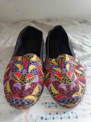 Espadrillas donna n.39 nere multicolor basse