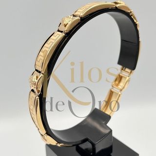 PULSERA TIPO CARTIER MEDUSA Y GRECA. Oro 18K.