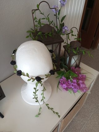 Tiaras de flores rosas y blancas 8e cada una