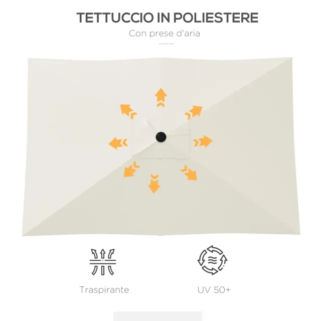 Ombrellone Rettangolare 2x3 m da Giardino con Aper