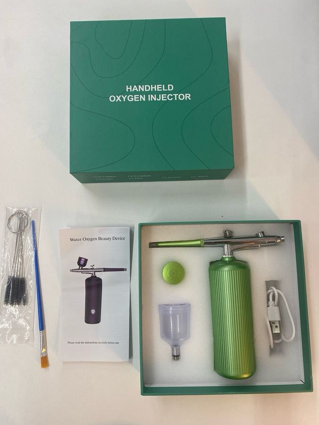Kit Aerógrafo Compresor Inalámbrico Verde