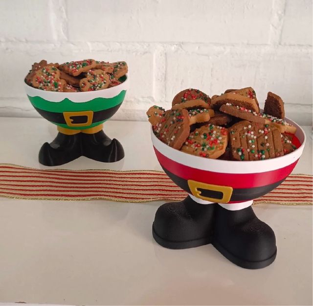 Ciotola Natale Elfo e Babbo Natale