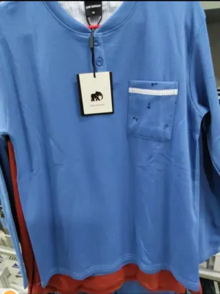 Pijama hombre azul con estampado