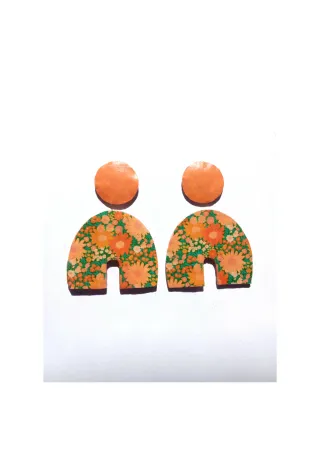 Pendientes florales, pendientes hippie, joya color