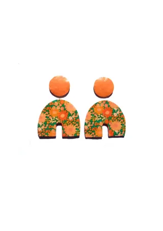 Pendientes florales, pendientes hippie, joya color