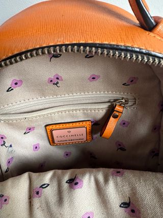 Mochila Coccinelle Cuero Natural Naranja