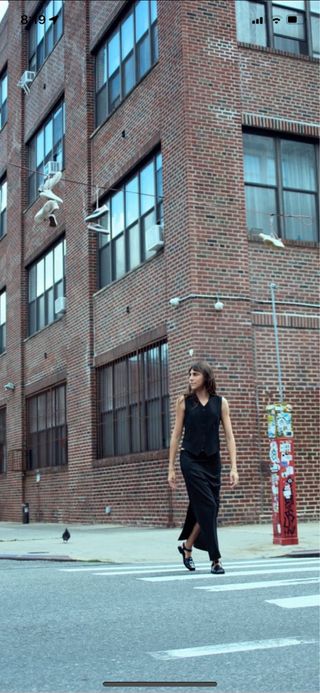 Traje Zara Chaqueta y Falda Negro