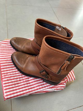 Botas de cuero mujer marrones