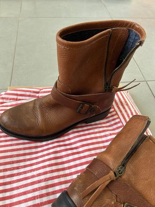 Botas de cuero mujer marrones