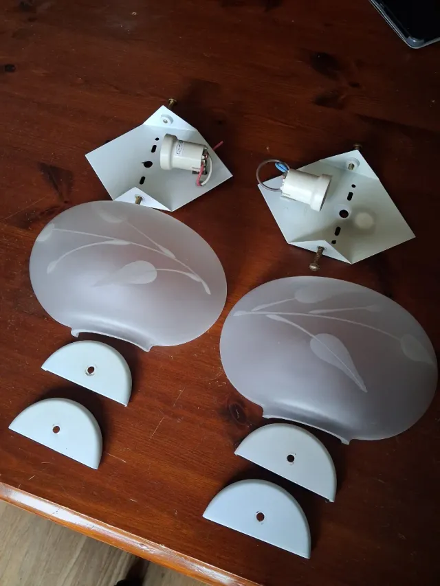 Coppia applique vintage anni 60 vetro