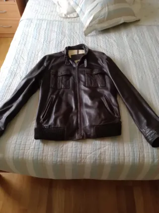 Cazadora de cuero Emilio Tucci marrón