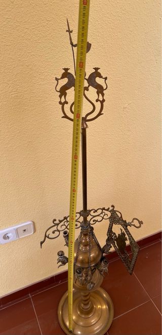 Lámpara Candelabro Bronce Antigua