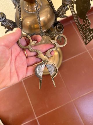 Lámpara Candelabro Bronce Antigua