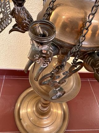 Lámpara Candelabro Bronce Antigua