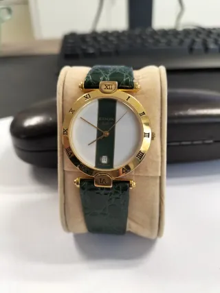 Orologio donna vintage Edox oro e verde