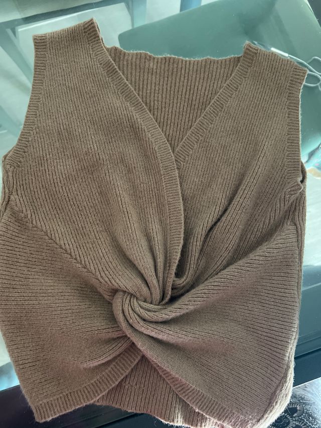Chaleco de punto marrón talla única