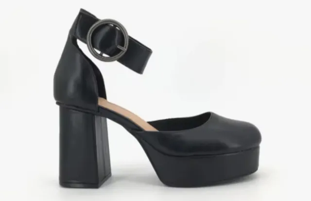 Zapatos Mustang tacón plataforma negros