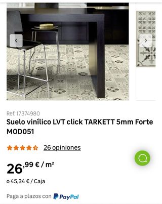 Suelo vinílico Tarkett 20m2