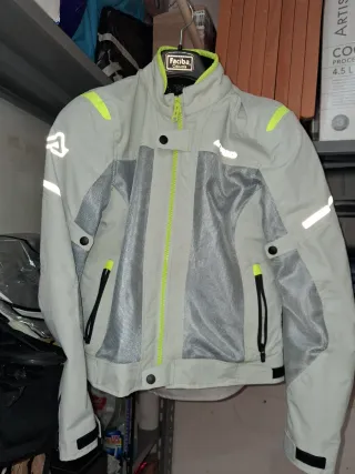 Giacca Moto Tessuto Grigio Fluo estiva