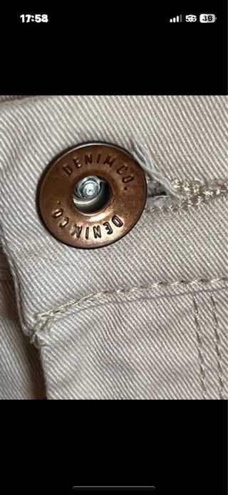 Pantalón vaquero beige T.44 algodón y elastano