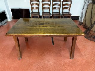 Conjunto mesa y 4 sillas roble